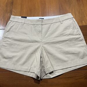 NWT JCREW Womens Clasic Casual Tan 5" Khaki Chino Summer Dress Shorts Size 14